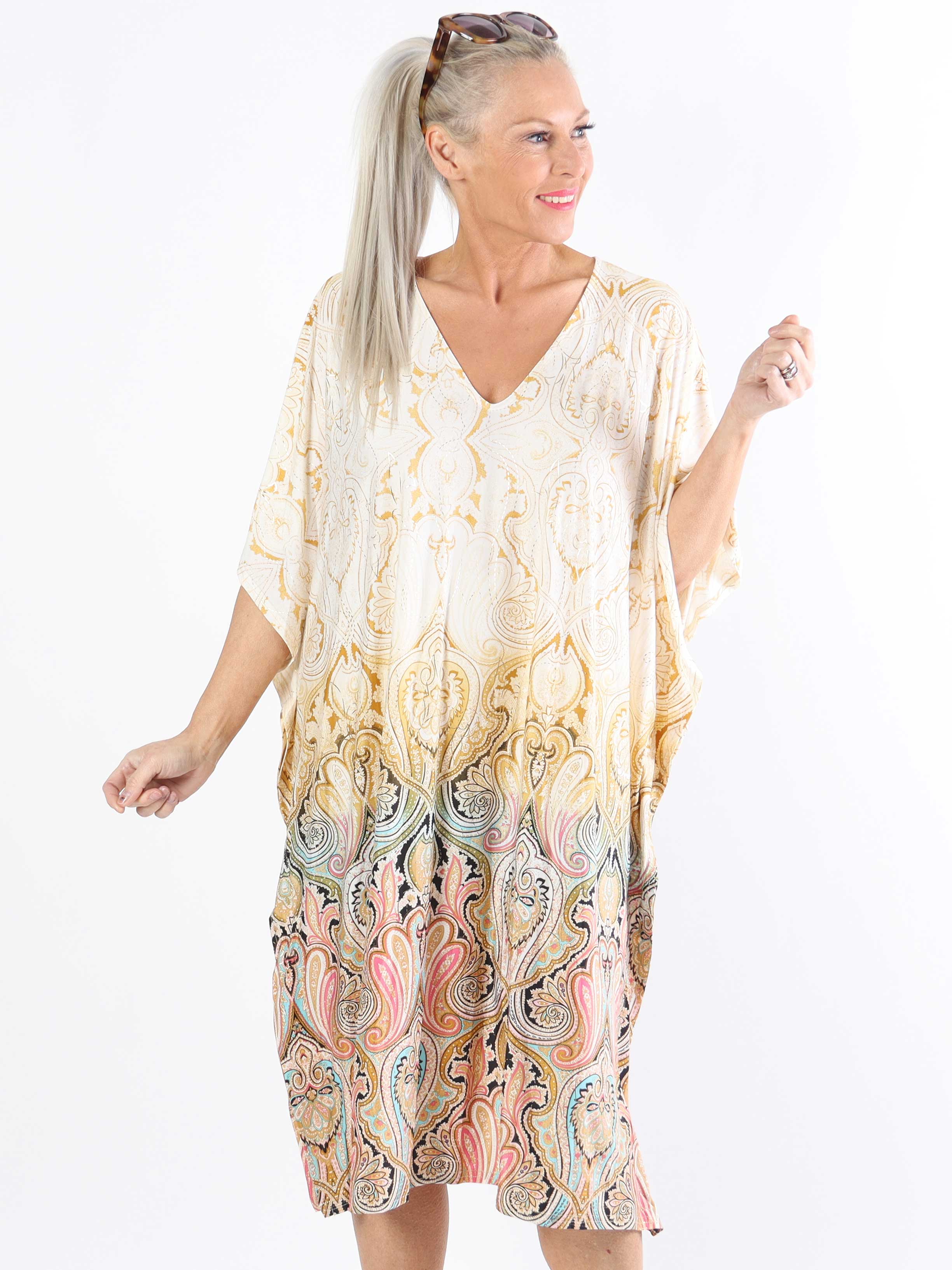 Azmina Tamaria - Elastisk plus size tunikakjole i loose fit